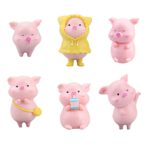 jrootouh Lot de 48 mini cochons lumineux en résine - Figurines miniatures phosphorescentes pour jardin, maison de poupée, cochon, accessoires de micro paysage, décoration de fête d'aquarium jrootouh Lot de 48 mini cochons lumineux en résine - Figurines miniatures phosphorescentes pour jardin, maison de poupée, cochon, accessoires de micro paysage, décoration de fête d'aquarium