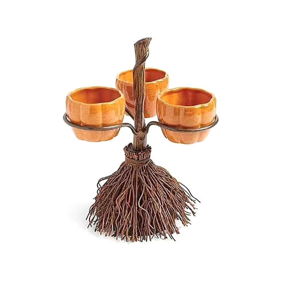 Cute Halloween Resin Pumpkin Bowls On Broom For Serving Fruit Salad Snacks Halloween Party Tabletop Trays Christmas 4852779920418