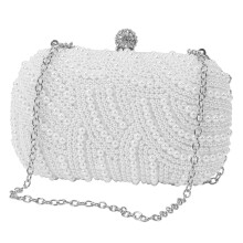 Borsa a mano alla moda con perline, da sposa, da sera, per feste
