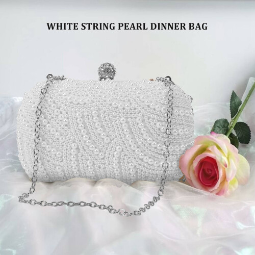 Borsa a mano alla moda con perline, da sposa, da sera, per feste 1