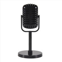 Microfone vintage de brinquedo, microfone falso de plástico, microfones retrô para fantasias e dramatizações, microfone antigo de palco.