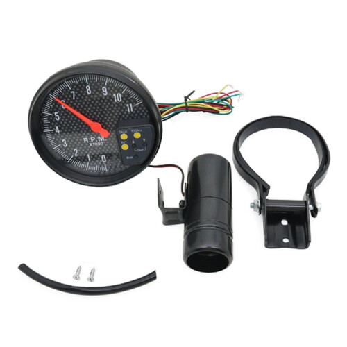 Tacômetro com medidor de RPM de 5 polegadas, 12V, display retroiluminado de 7 cores, acessórios para instrumentos de carro.