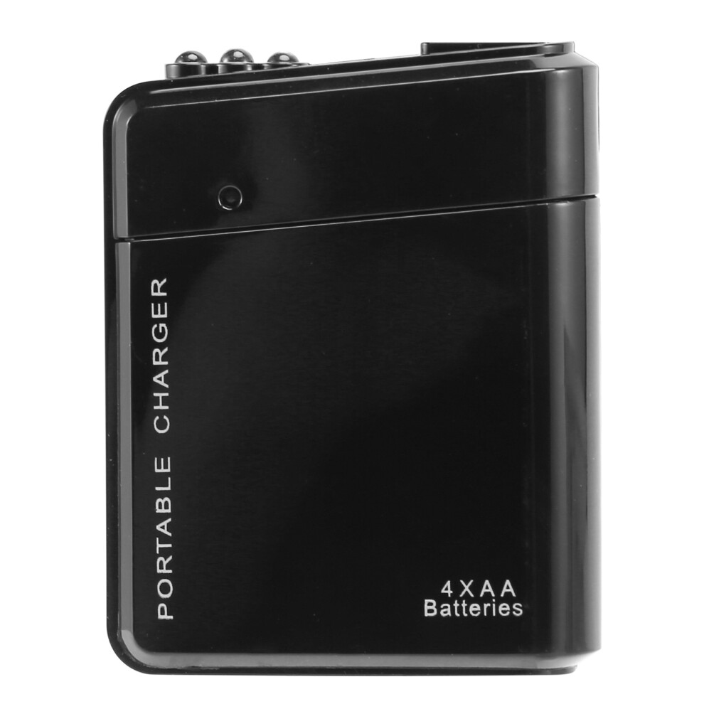 4X Aa Battery Portable Emergency Power Charger Usb For Cell Phone Black 4852957341301