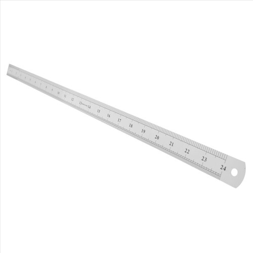 Régua reta de aço inoxidável com 60 cm (23,6 polegadas) de comprimento para medição. 2