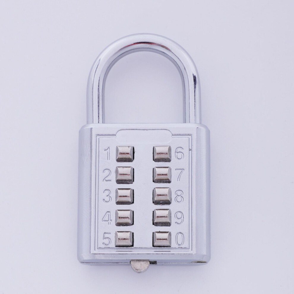 Anti-Theft Button Combination Padlock Digit Push Password Lock Zinc Alloy Security Lock Suitcase Luggage Coded Lock Cupboard Cabinet Locker Padlock 4852957343633