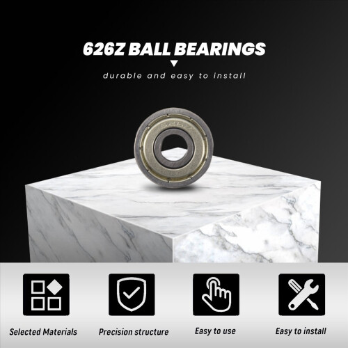 626Z διπλά σφραγισμένα ρουλεμάν 6x19x6mm ανθρακούχος χάλυβας ασημί 2