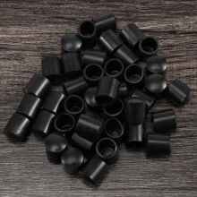 Conjunto de 40 tampas de borracha pretas para tubos, com 10 mm de diâmetro.