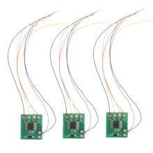 Conjunto de 3 placas de circuito elétrico para maquetes de trens em escala HO e N, com sinalização de semáforo.