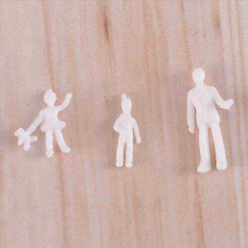 100Pcs HO Scale 1:100 White Model People Unpainted Train Figures