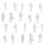 100Pcs HO Scale 1:100 White Model People Unpainted Train Figures 7