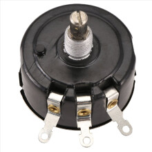 WX050 10K ohm 5W 6mm ronde as roterende draadgewonden potentiometer zwart+zilver
