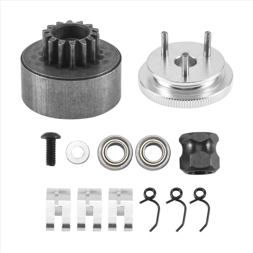 Rc Clutch Bell 14T Gear Bearing Clutch Shoes Springs Cone&Engine Nut Flywheel Assembly For 1/8 Rc Model Nitro Car 4852957362580