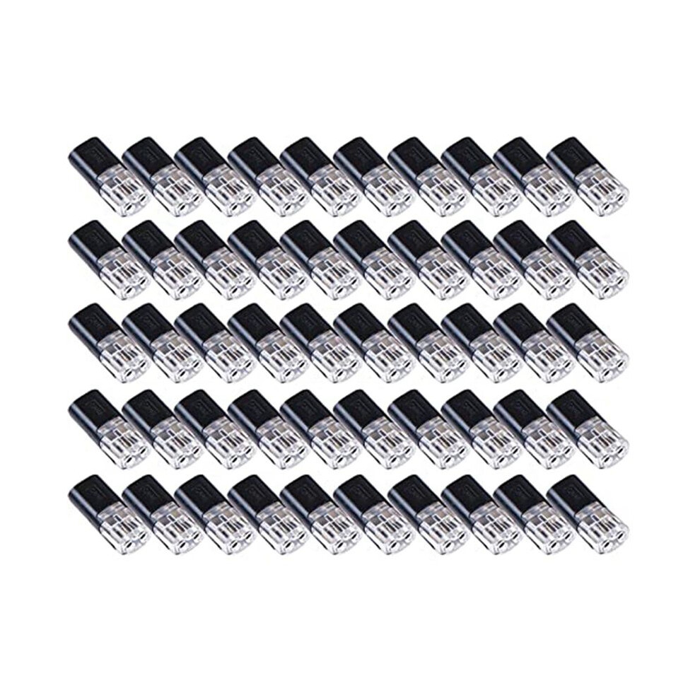 50Pcs Double-Wire Push-In Connector With Locking Buckle,Low Voltage Wire Connectors,No Wire-Stripping Required 4852957369916