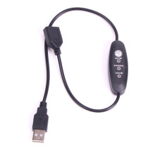 Controlador de temperatura USB 5V-12V para aquecedor com termostato, 3 velocidades ajustáveis, 24W