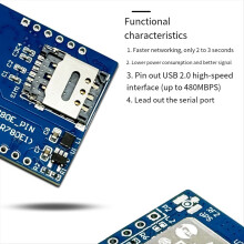 Módulo 4G Luat Air780E Full Netcom, Mini Módulo IoT de Comunicação Serial para Transmissão de Dados, Módulo Multifuncional DTU