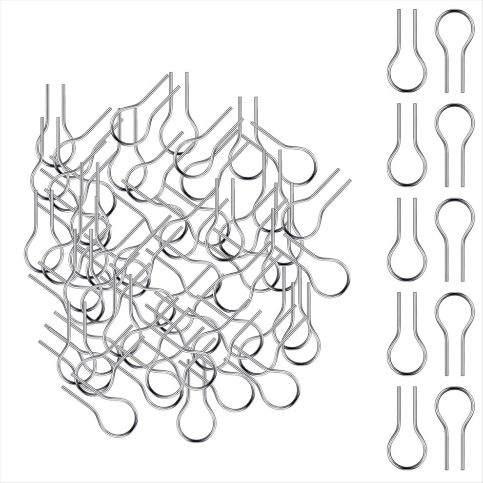 100 Pieces High Temperature Nichrome Wire Jump Rings R Shaped Hanging Burning Needle Nichrome Hooks For Hobbyists 4852957354899