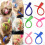 13 pezzi di extension per capelli colorate con clip, 55 cm, sintetiche e lisce, arcobaleno 2