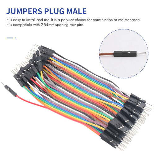 Καλώδια σύνδεσης αρσενικού σε αρσενικό breadboard 40 x 10 cm 2