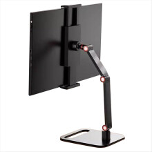 Draagbare monitorhouder, tabletstandaard, verstelbare draagbare monitorklem voor op het bureau.