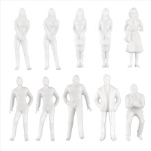 Conjunto de 10 figuras humanas em plástico, escala 1:50, para maquete arquitetônica (HO).