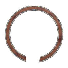 Diâmetro interno de 110 mm, bocal de guitarra em madeira de madrepérola colorida com decoração de rosa em ambos os lados.