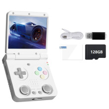 Flip V2 Retro Handheld Game Console 128GB 3.5Inch IPS Screen Open Source Game Console -Compatible Game Pad White