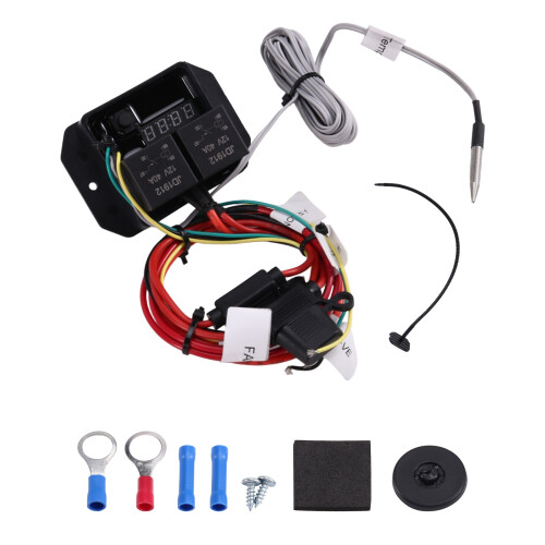 DC-0444 12V Digital Adjustable Thermostat Radiator Fan Temperature Controller 1