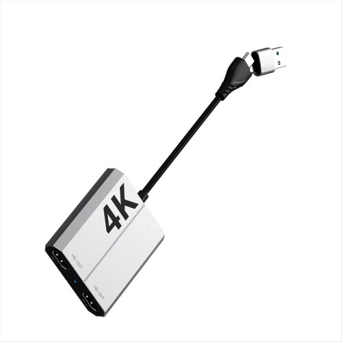 USB3.0 Type-C to Dual -Compatible Cable Extender Dual Screen Different Display Same Display HD Video 4K/60HZ 2
