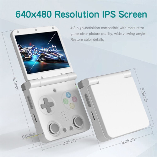 Flip V2 Retro Handheld Game Console 128GB 3.5Inch IPS Screen Open Source Game Console -Compatible Game Pad White 2