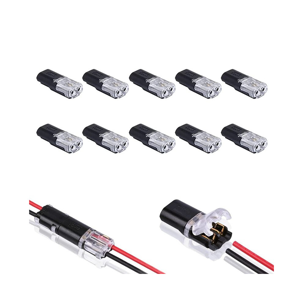 10Pcs Double-Wire Plug-In Connector With Locking Buckle,Pluggable Connectors 2 Pin 2 Way Universal Compact Wire Terminal 4852957369909