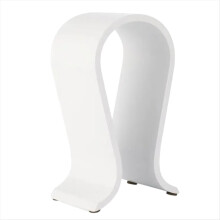 Supporto per cuffie in legno per cuffie over-ear, supporto universale da scrivania, organizer stabile, bianco
