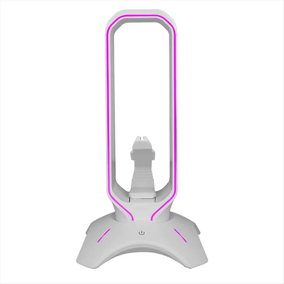 Rgb Gaming Headphone Stand With Cord Holder Over-Ear Headset Holder Headphone Shelf For Desk Display White 4852957388863