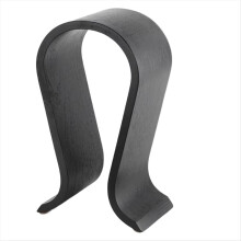 Supporto per cuffie in legno per cuffie over-ear, supporto universale da scrivania, organizer stabile, nero
