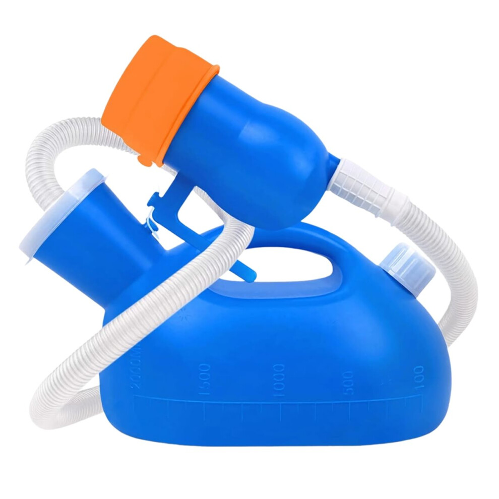 Portable Urinals for Men, Urinal Bottle Spill Proof with Soft Funnel & Long Hose, for Seniors Wheelchair Car Travel Use