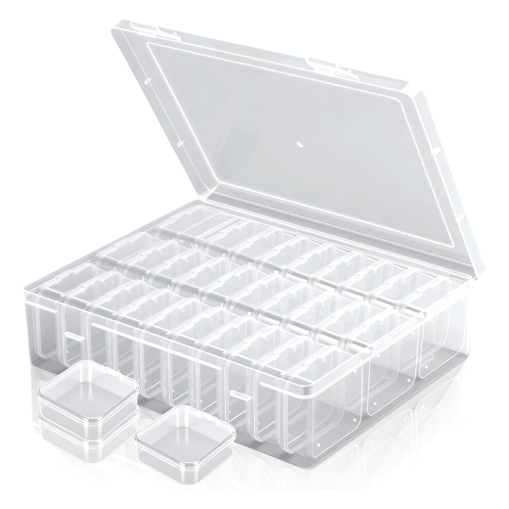 Bead Organizer Box, 31 Mini Clear Jewelry Organizers And Hinged Lid Bead Storage Containers,Ideal For Diy Jewelry Crafts 4852957390590
