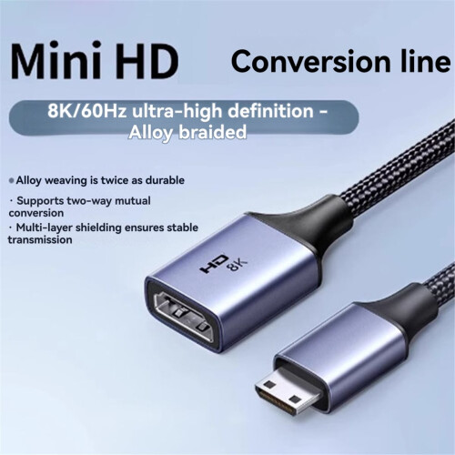 Adaptador Mini a 8K 60Hz 3D compatible para cable 7 compatible 1