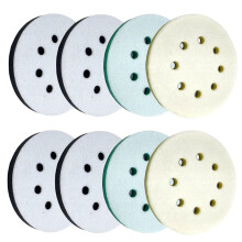 Conjunto de 8 discos de lixa de espuma para lixadeira orbital, 5 polegadas, 8 furos, Surfprep.