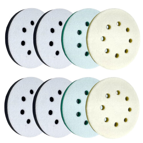 Conjunto de 8 discos de lixa de espuma para lixadeira orbital, 5 polegadas, 8 furos, Surfprep.