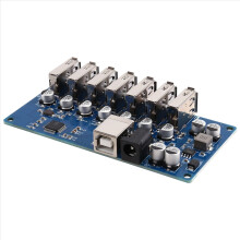 USB2.0 HUB Splitter 1-to-7 Ports USB2.0 HUB One-to-Seven HUB Module with Power Port Supply 9-24V Plug and Play Blue