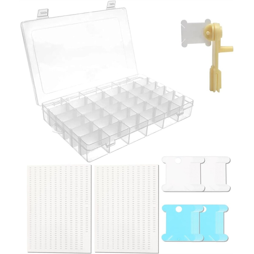 Embroidery Floss Organizer Winder 1 Removable 36 Compartments With 150 Floss Bobbins And 2 Pieces Numbered Stickers 4852957396851