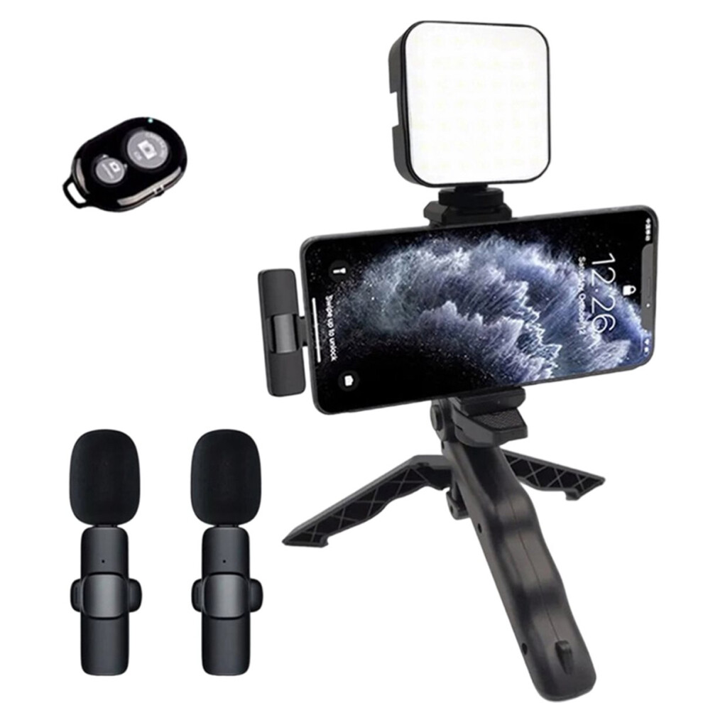 Smartphone Video Kit With Microphone Led Tripod Bluetooth & Portable Stabilizer For Photography Video Recording Light 4852957302128