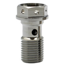 Tornillo de banjo de titanio M10, paso de 1,0 mm, con cabeza hexagonal de un solo orificio para freno de motocicleta de doble línea