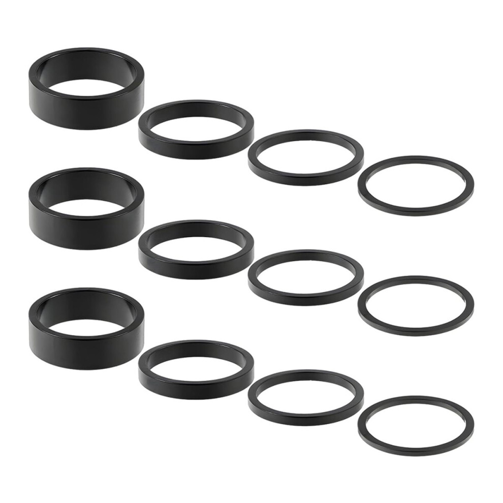 12 Pcs Bike Handlebar Stem Spacers 4 Sizes Bike Headset Spacers For 28.6Mm Stem Mountain Bike Road Bikes Handlebar 4852957318488