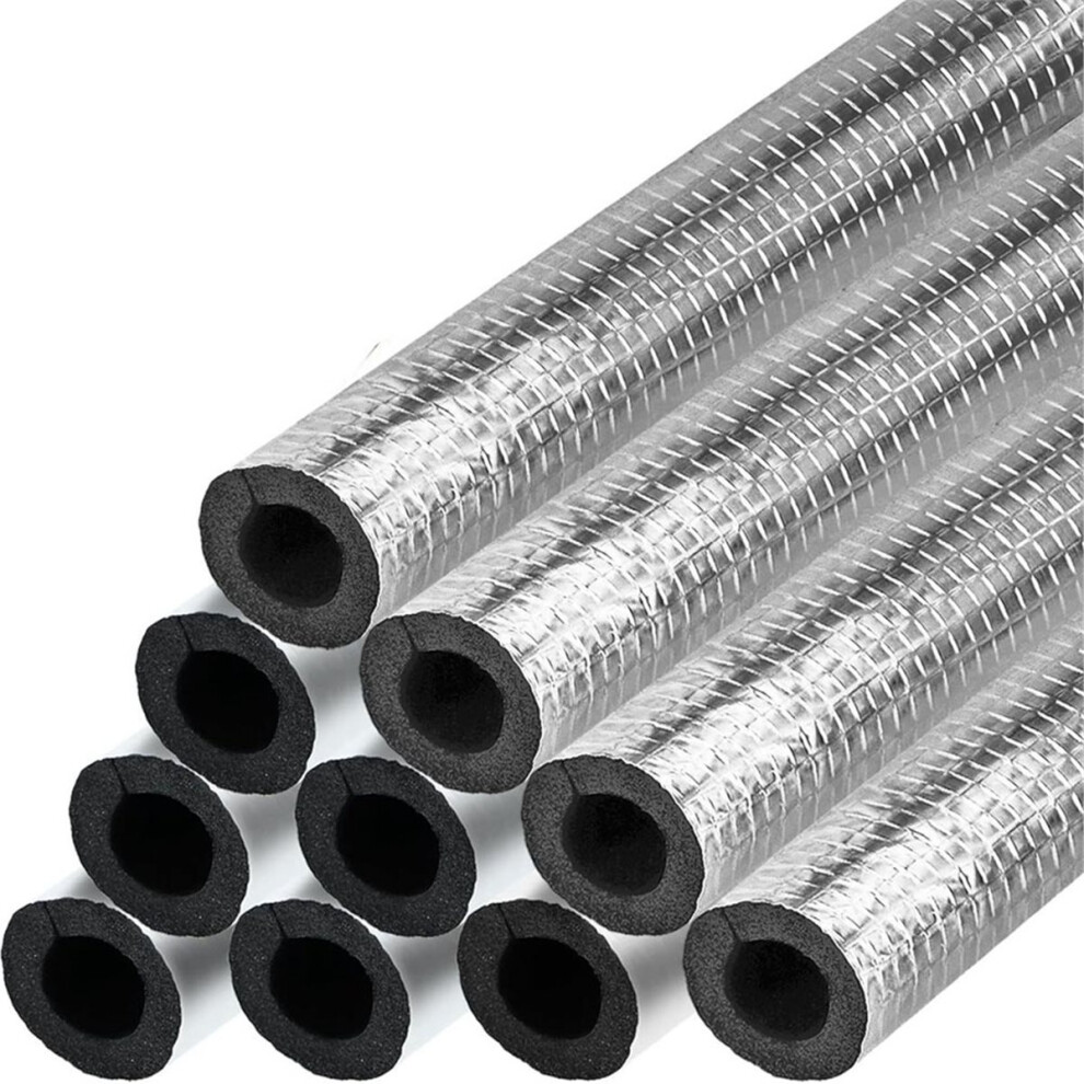 10 Pcs Pipe Insulation Foam Tube Self Adhesive Insulation Foam Wrap Aluminum Foil Pipe Covers For Spigot 4852957308687