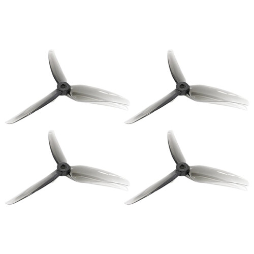 Hélice T5146 de 5 polegadas com 3 pás, rotação CW/CCW e furo de montagem de 5 mm para acessórios de drones RC FPV, preta.