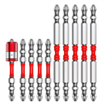 PH2 magnetische schroevendraaierbits met 1/4 inch zeskantschacht, 65 mm en 100 mm, geschikt voor elektrische boormachines.