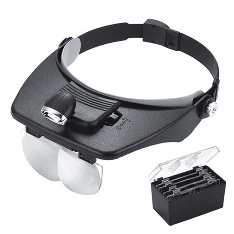 Headband Glasses Magnifier 1.2X 1.8X 2.5X 3.5X Led Magnifier Loupe Glasses Reading Magnifier Jewelry Magnifier 4852957318617