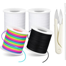 Kit de cordón elástico para pulseras, ideal para manualidades, 1 mm, ideal para hacer joyas, coser, collares y abalorios, 200 m