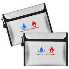 2-Pack brandwerende en waterdichte documententas - 9" x 7" grote veilige tas voor documenten, contant geld, dossiers met rits