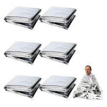 6er-Pack Rettungsdecken aus Aluminiumfolie, Rettungsdecken, Notfalldecken für Outdoor-Aktivitäten, Notfalldecke